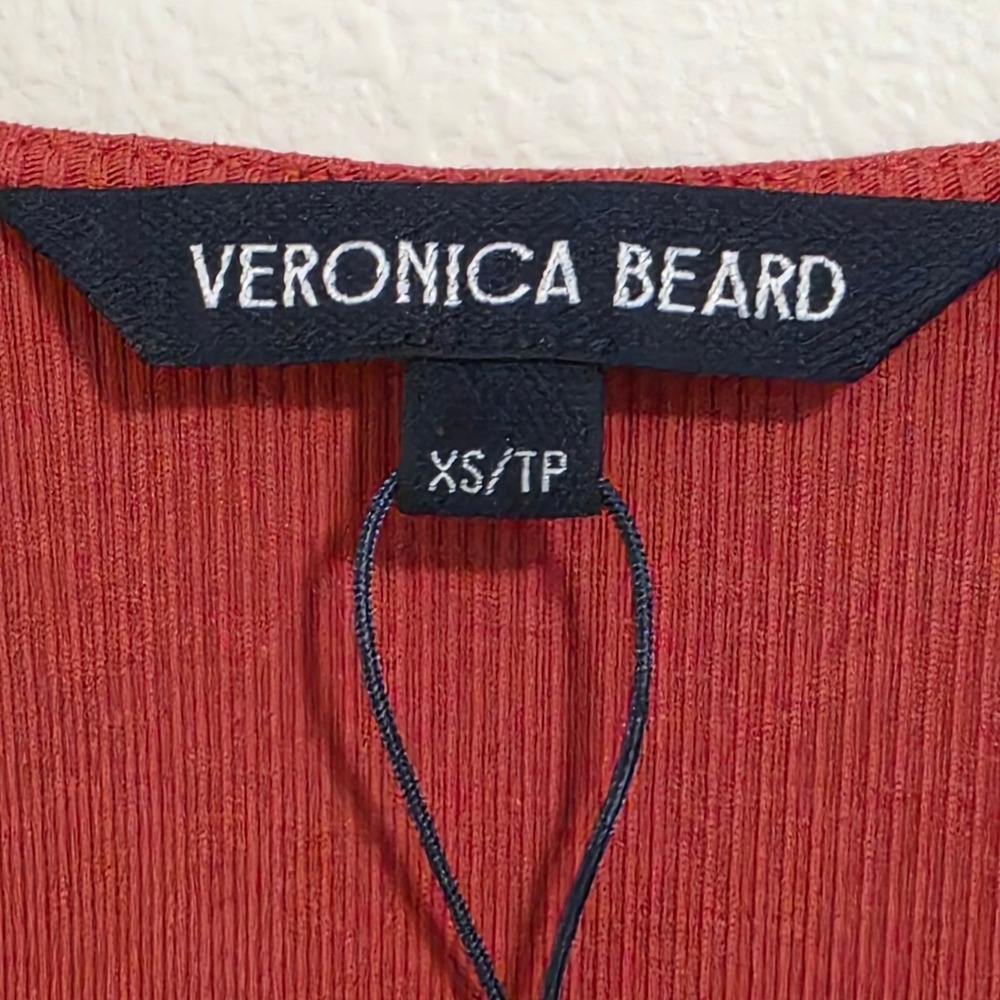 Veronica Beard Rust Red Sleeveless Button-Front T… - image 2
